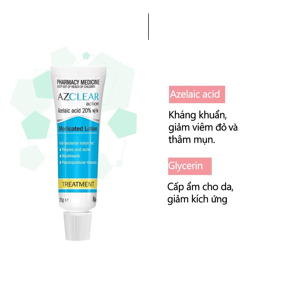 Giảm mụn, mờ thâm Azelaic Acid 20% 25g
