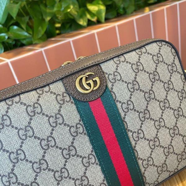 Túi đeo chéo Gucci Ophidia GG Shoulder Bag Brown leather_thumbnail_3