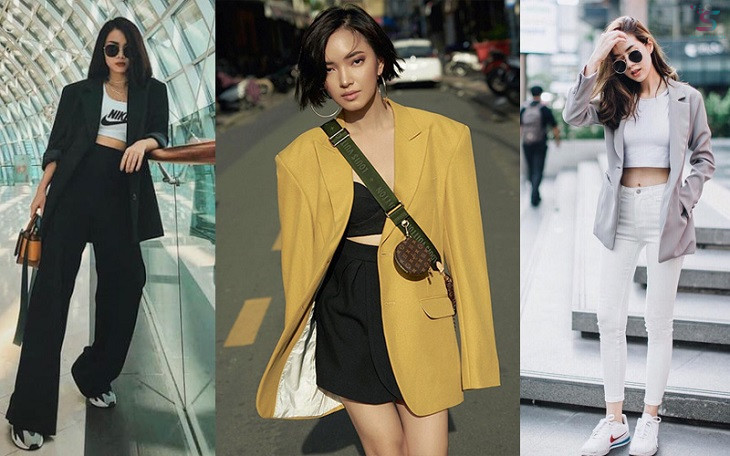 C&aacute;ch kết hợp &aacute;o vest blazer v&agrave; &aacute;o croptop