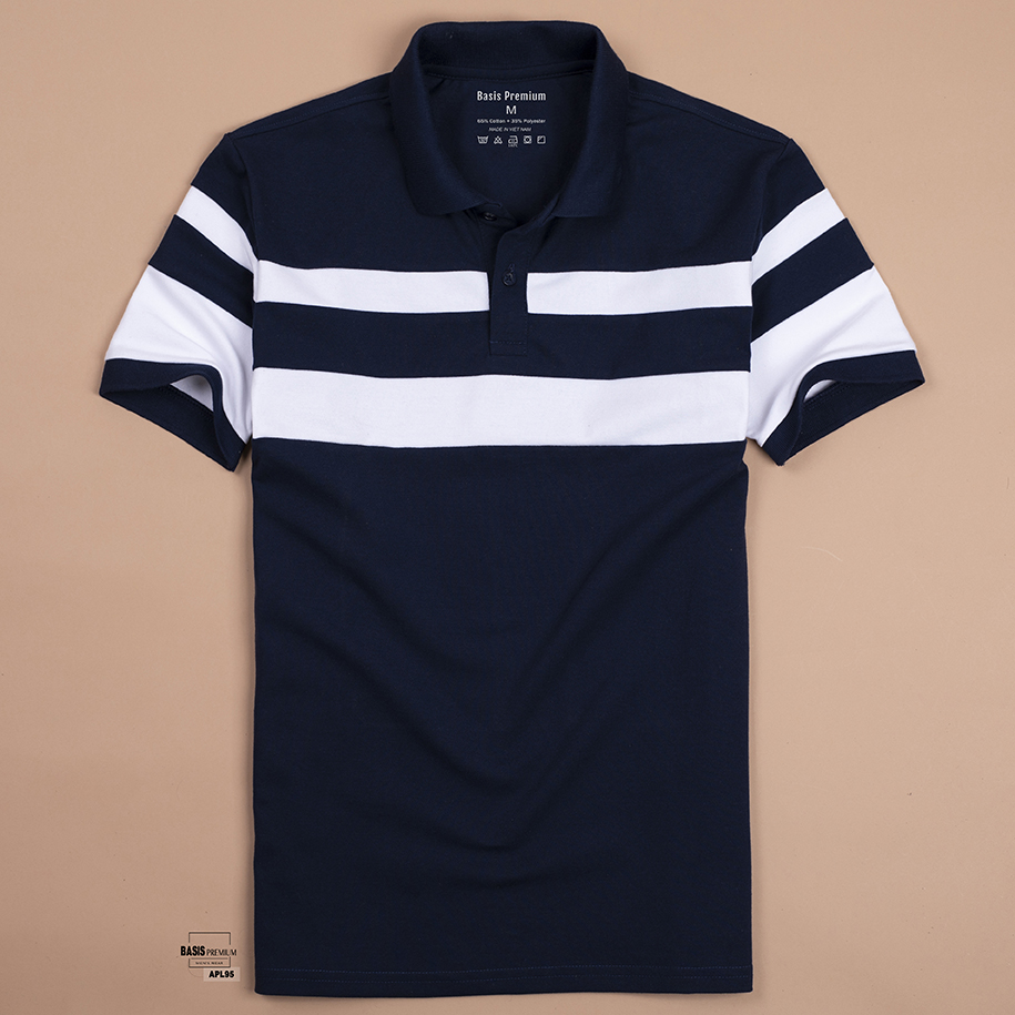 POLO COLLAR APL95 - XANH TRẮNG