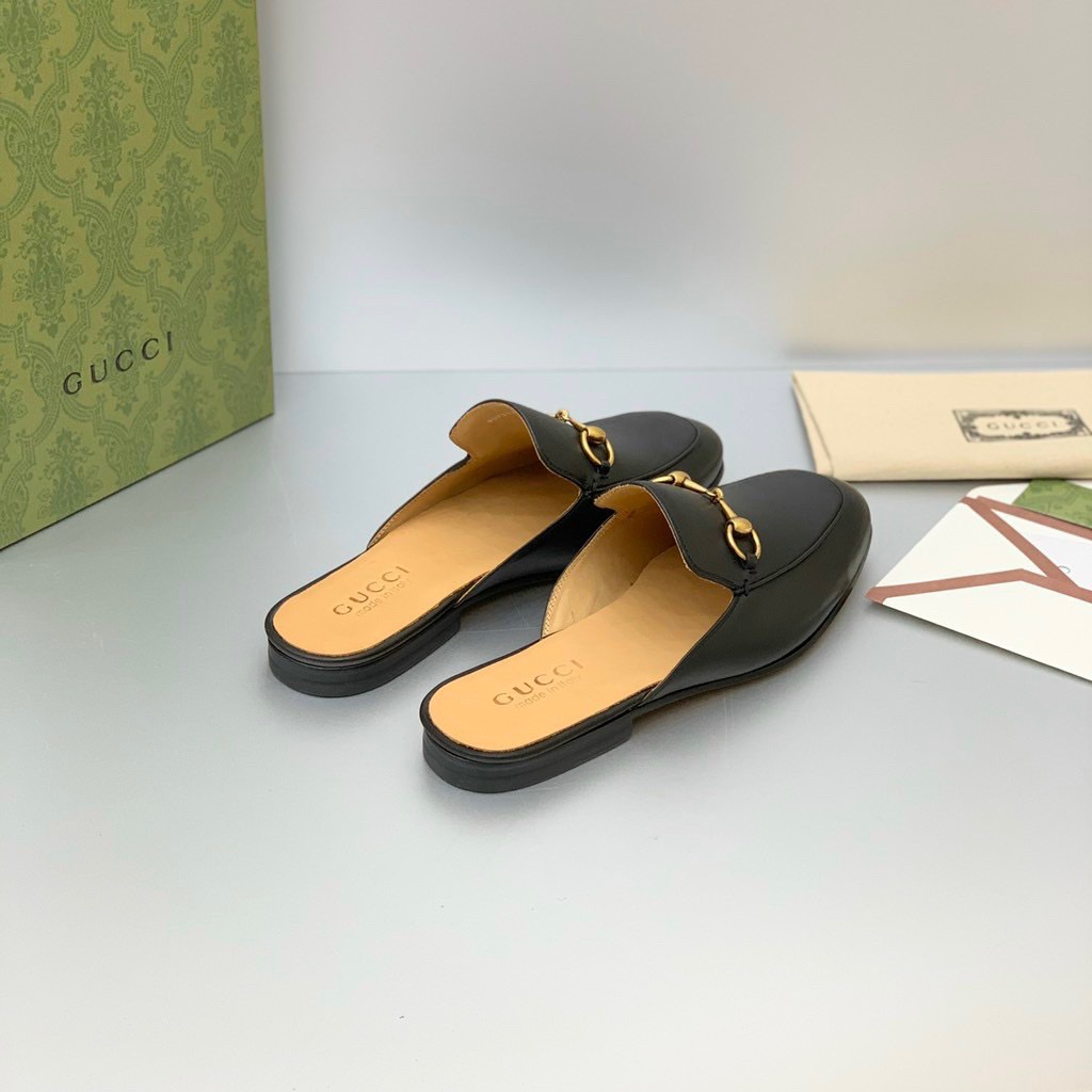 Giày sục Gucci black Leather Horsebit Slipper_thumbnail_3