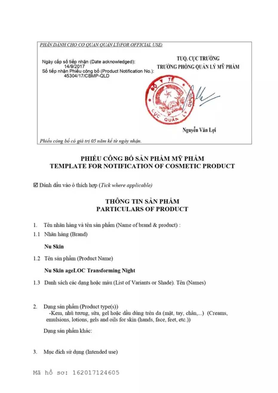 Kem dưỡng da ban đêm ageLOC Transforming Night (30 ml)