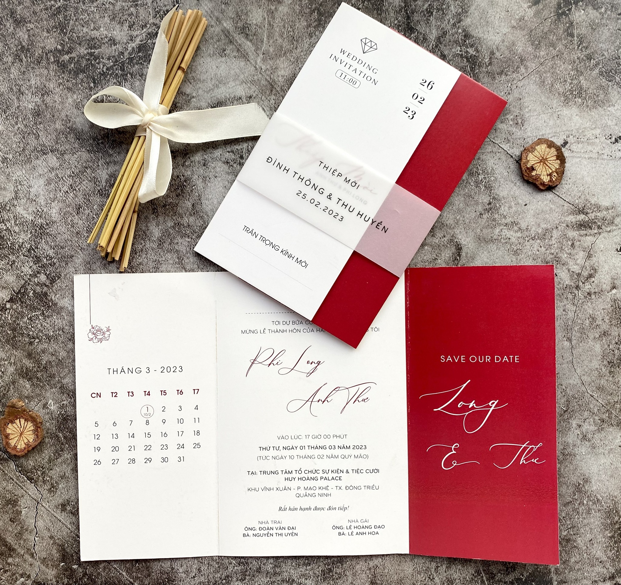 Thiệp gập đai can Creamy TCM018