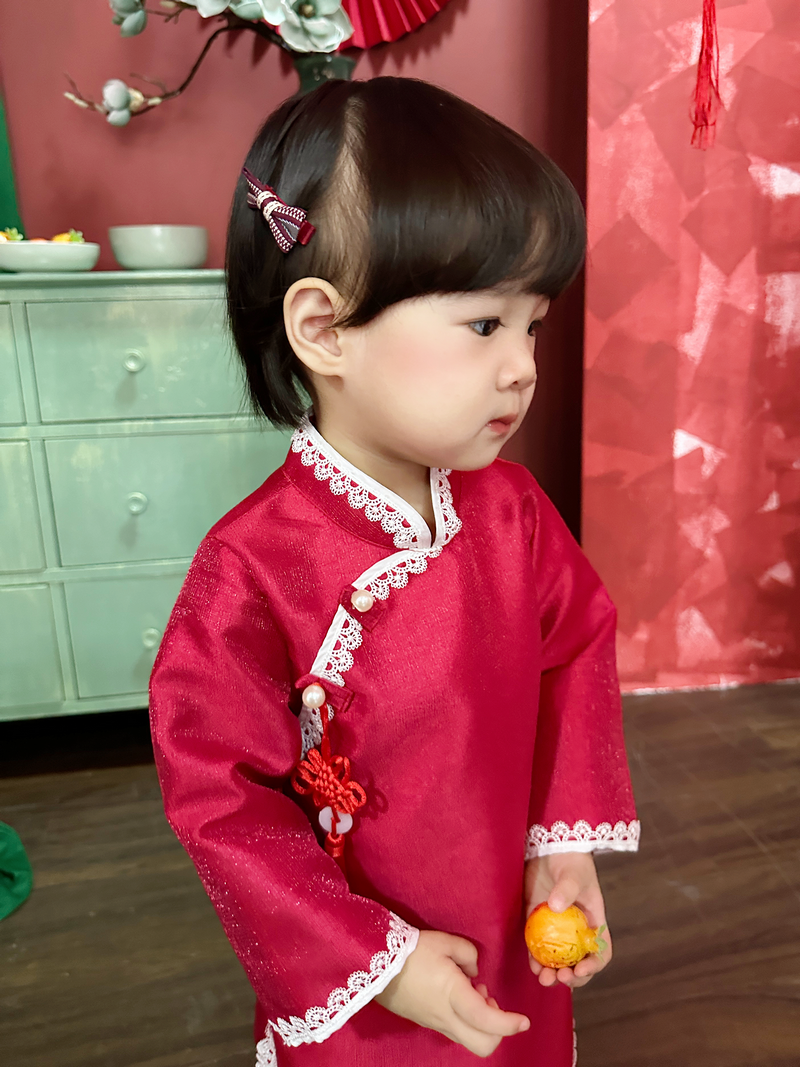 Sườn xám váy cho bé gái 1 2 3 4 5 6 tuổi Magickids phối ren Áo dài cách tân bé gái mặc Tết, đi chơi AD22014_thumbnail_6