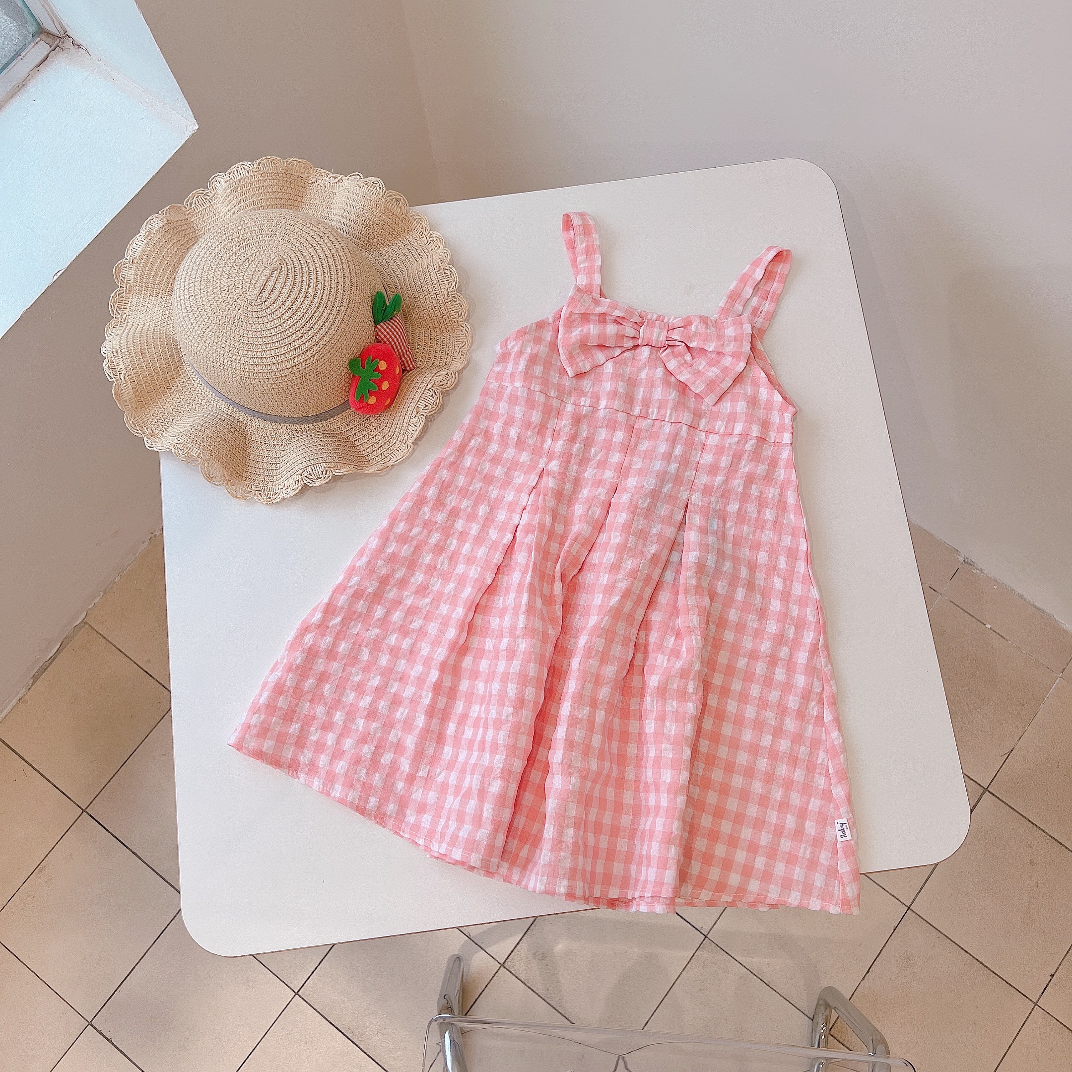 Váy kẻ hai dây nơ ngực_thumbnail_5