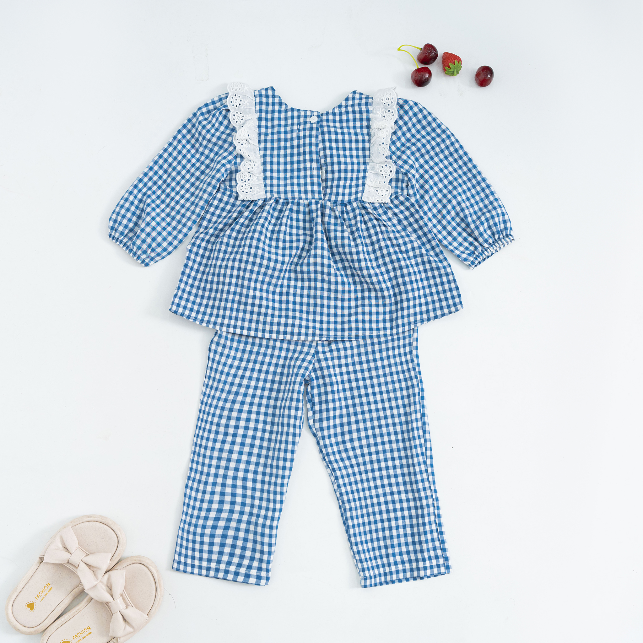 Bộ pyjama kẻ phối ren trắng_thumbnail_11