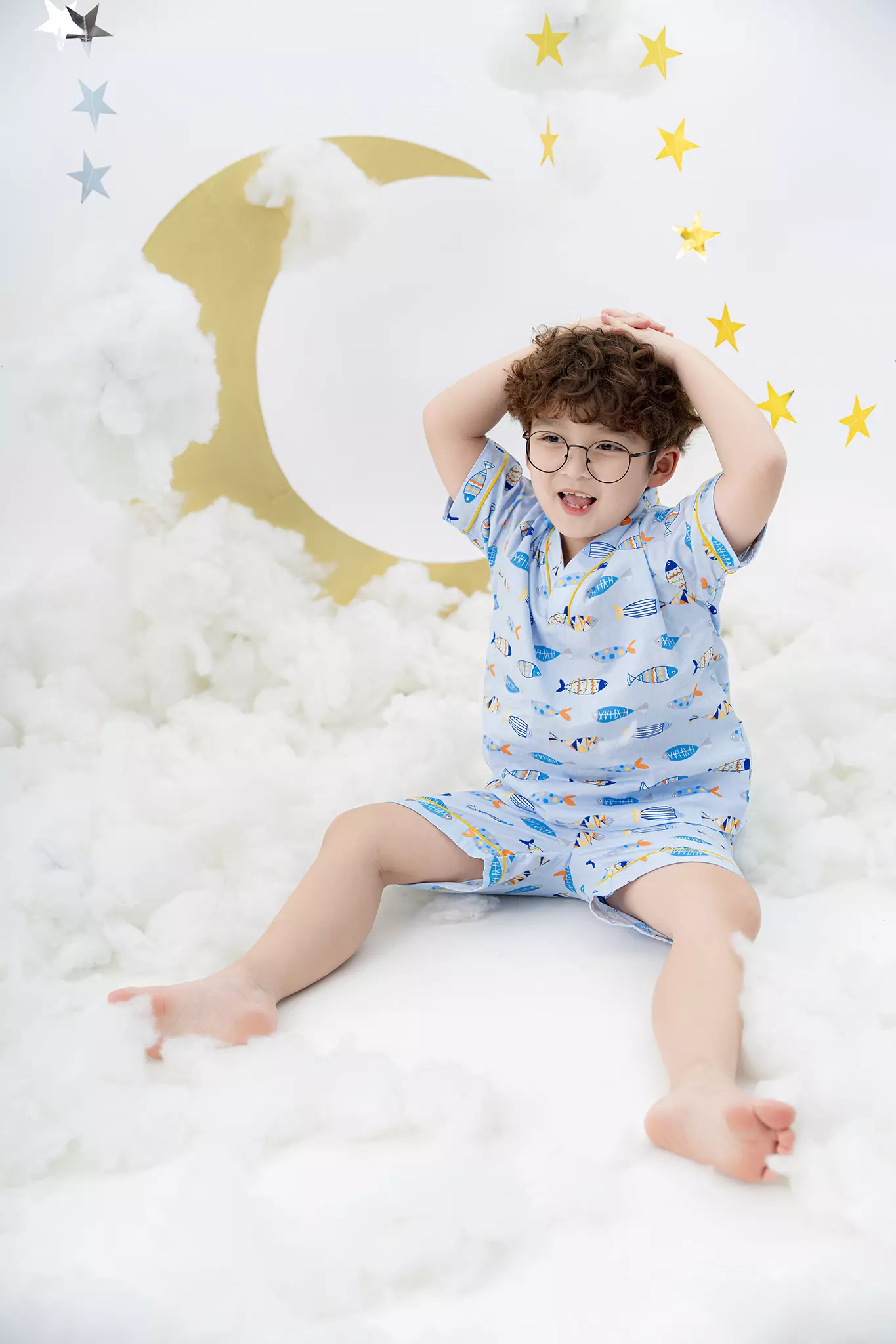 [ Outfit pijama ]Bộ pyzama bé trai cộc tay cổ v_thumbnail_2