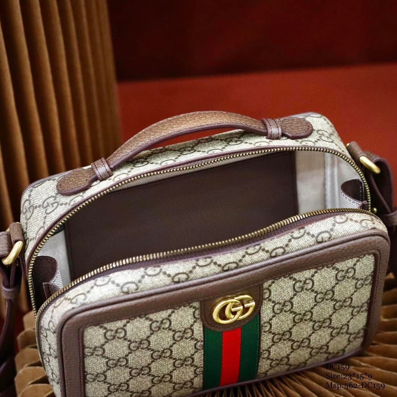 Túi đeo chéo Gucci Ophidia Small Shoulder Bag Brown leather_thumbnail_4