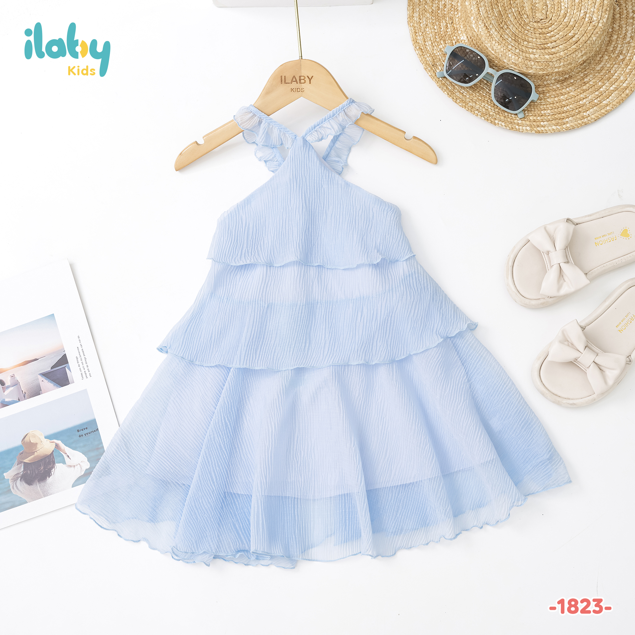 Váy voan nhăn ba tầng cổ yếm bèo_thumbnail_3