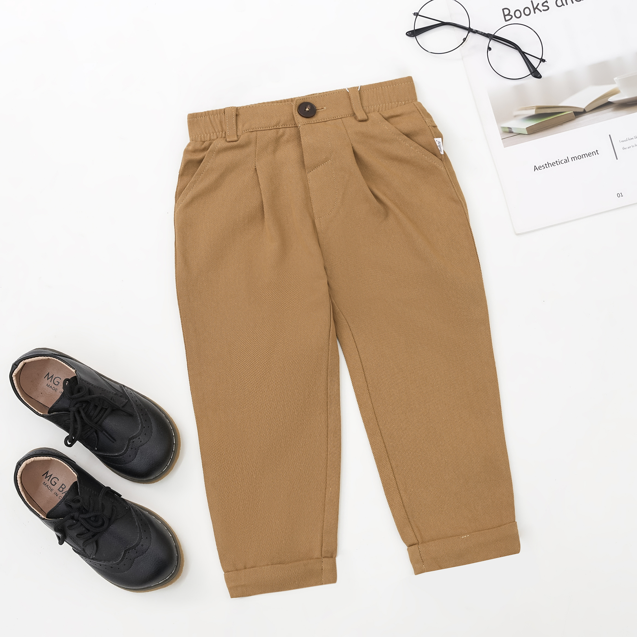 Quần dáng slimfit giả gấu gấp