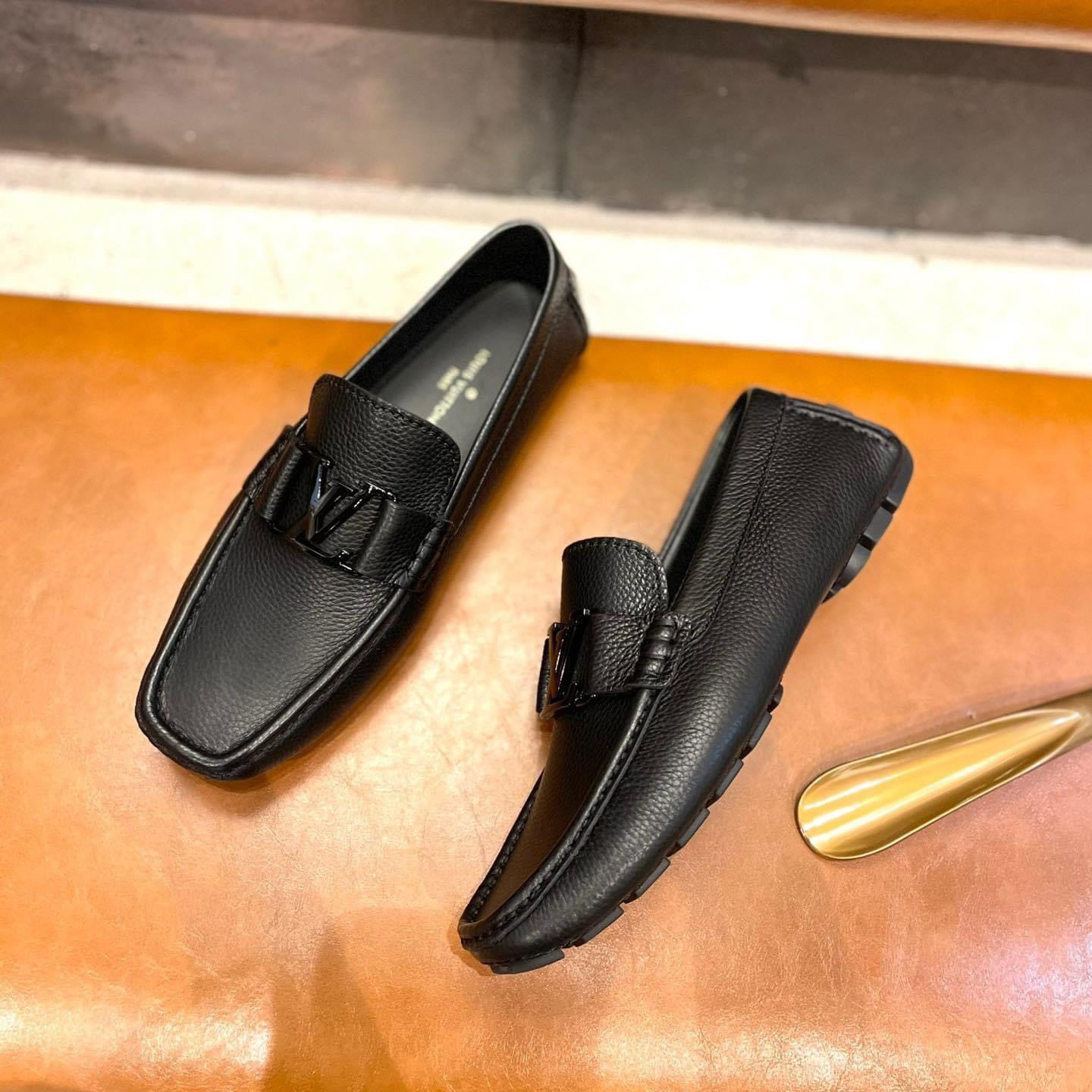 Giày lười Moca nam LV Monte Carlo Moccasin logo black_thumbnail_3