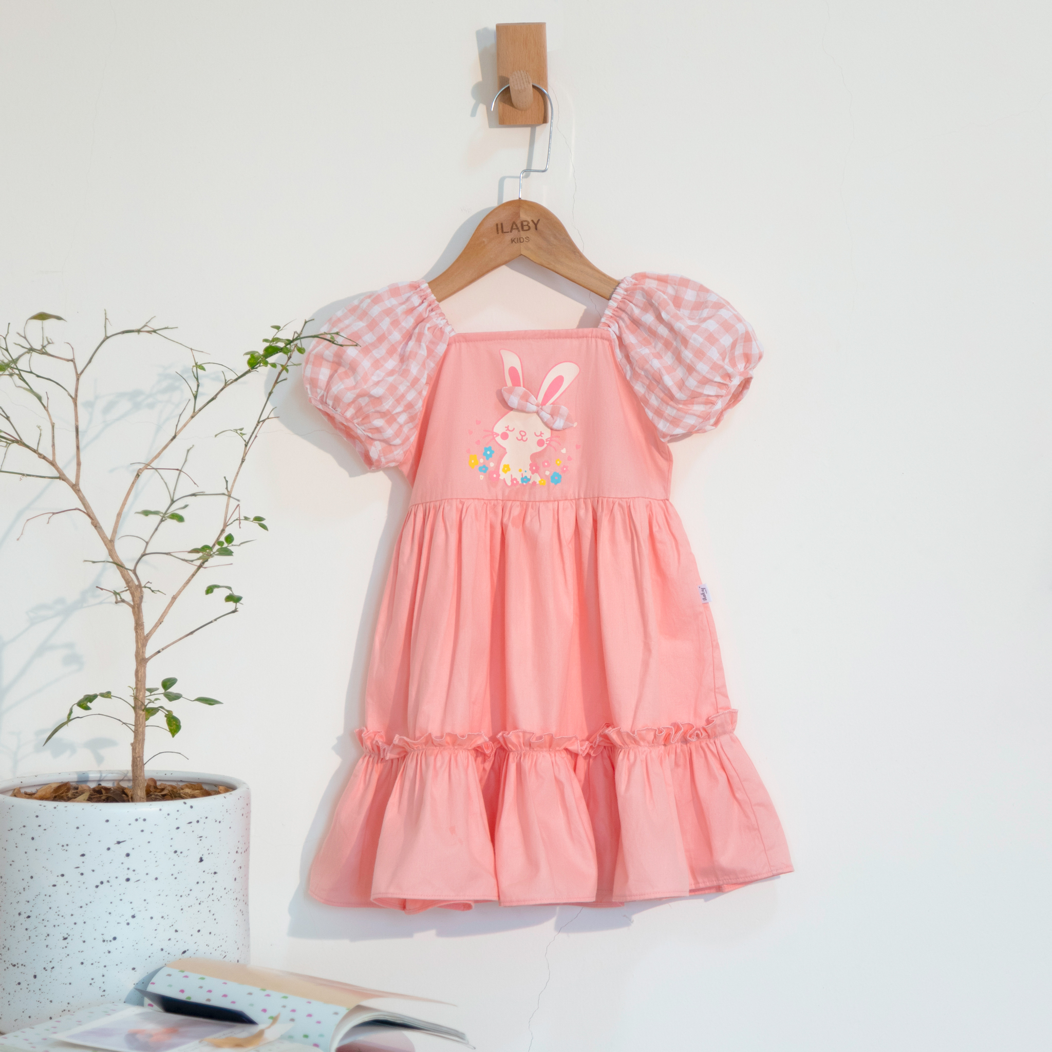 Váy cổ vuông phối tay kẻ_thumbnail_4