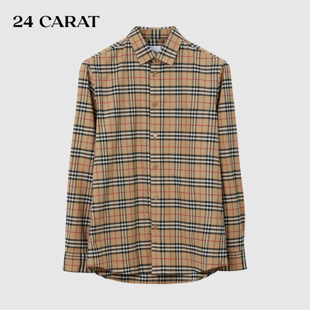 Áo Sơ mi Nam Burberry Long-Sleeve Check Cotton Poplin Shirt