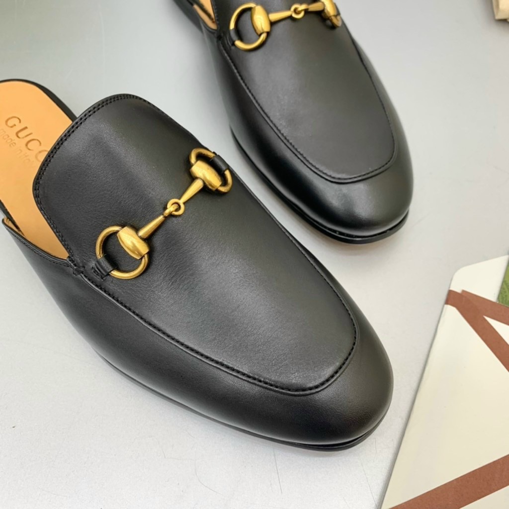 Giày sục Gucci black Leather Horsebit Slipper_thumbnail_4