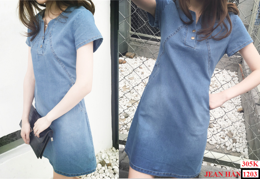 [1203] - Đầm Jean Mia Hàn Quốc cá tính, duyên dáng 