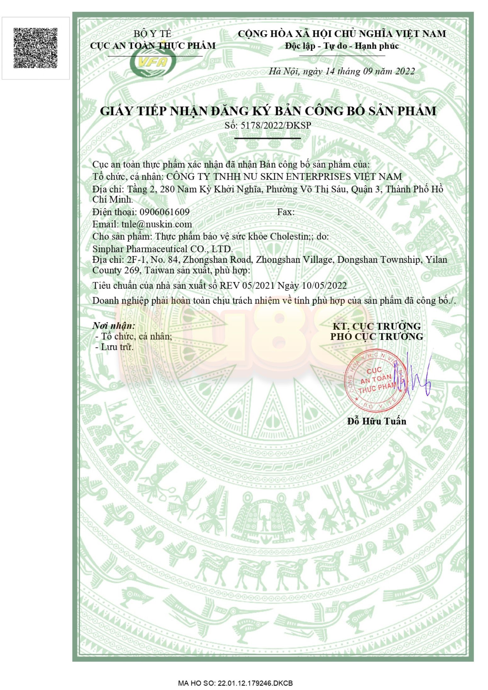 Thực phẩm bảo vệ sức khỏe Cholestin