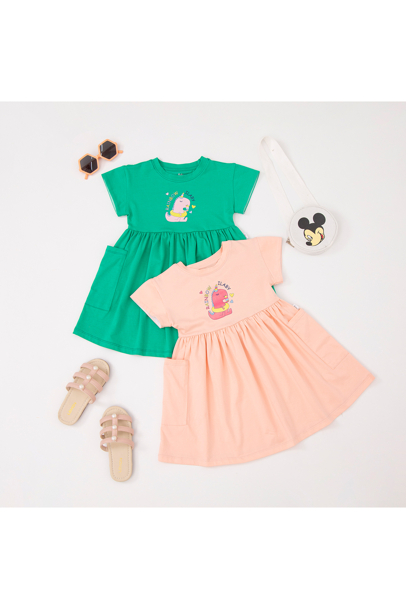 Váy tay rơi gập in hình khủng long_thumbnail_4