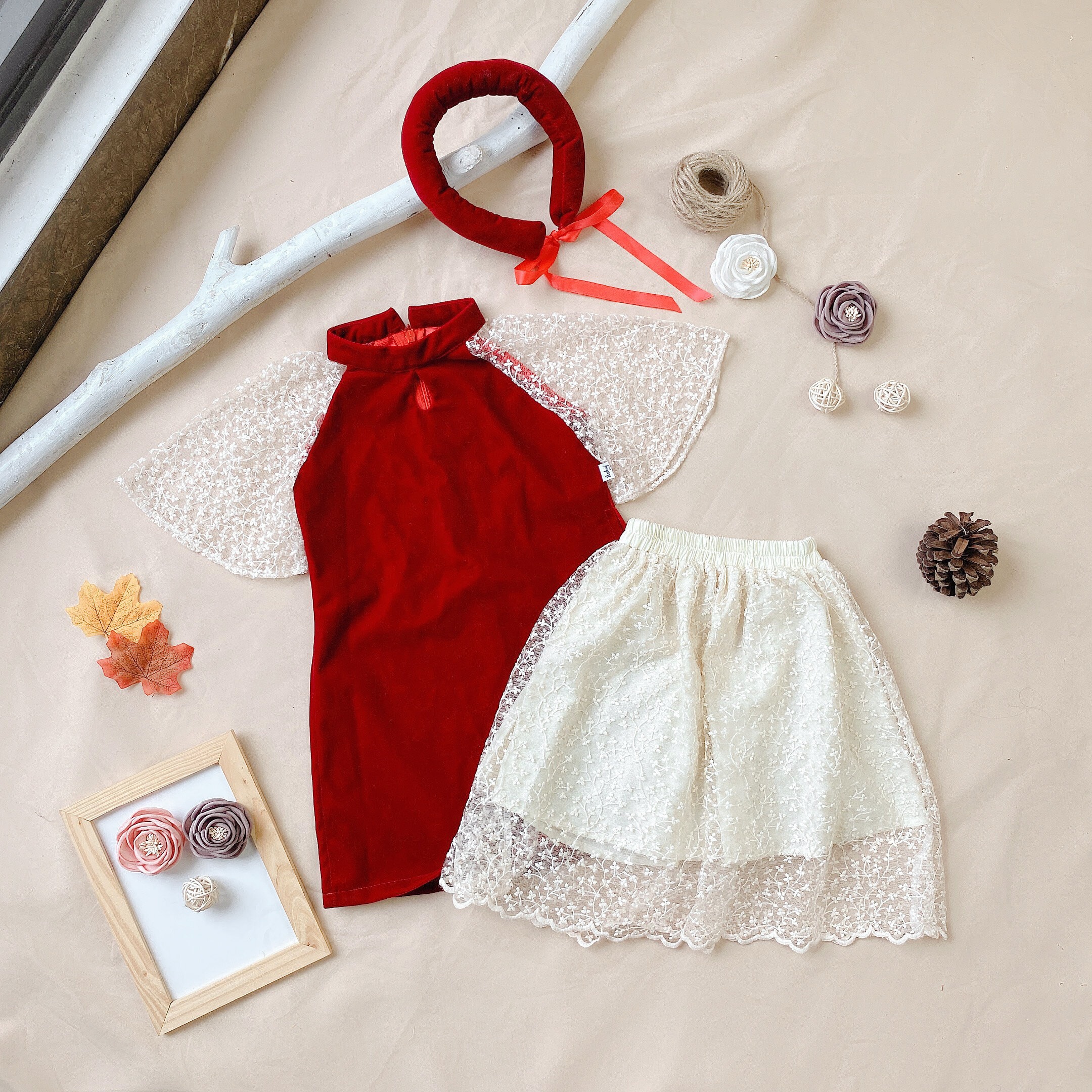 Áo dài nhung phối ren_thumbnail_3