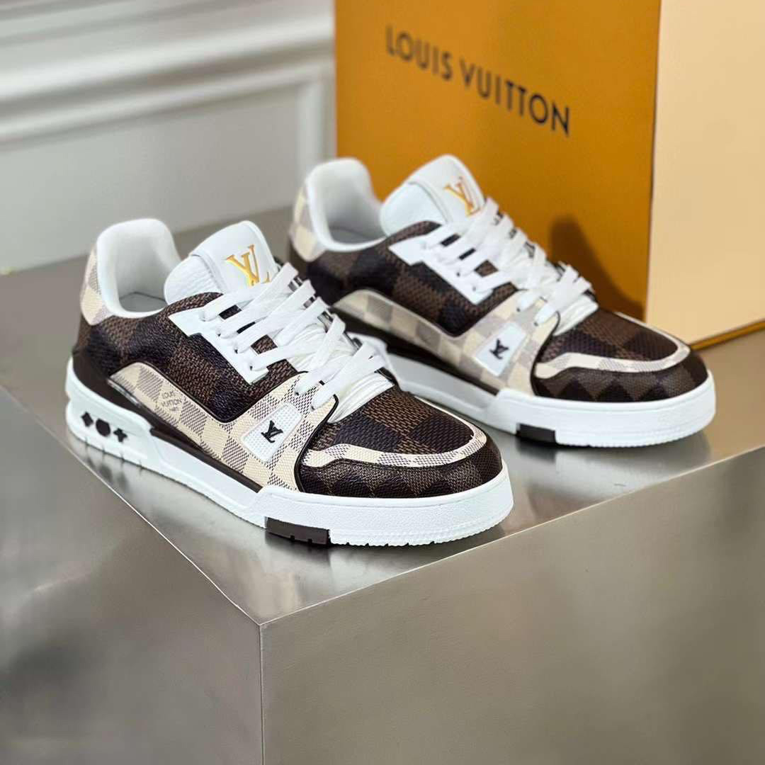 Giày Sneaker LV Trainer Damier grained calf leather_thumbnail_3