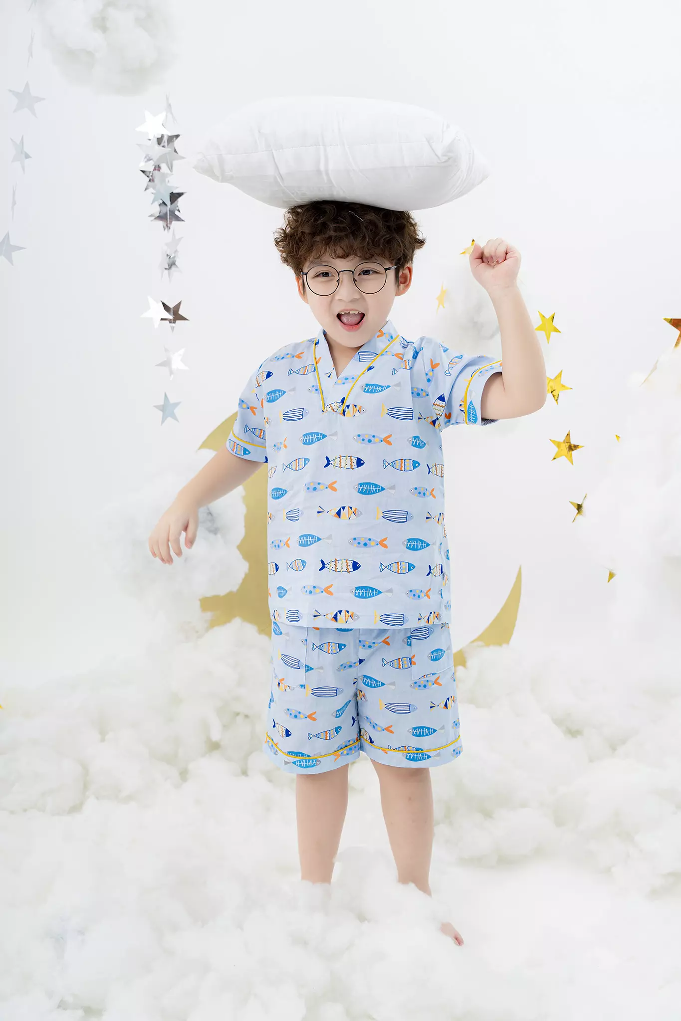 [ Outfit pijama ]Bộ pyzama bé trai cộc tay cổ v_thumbnail_0