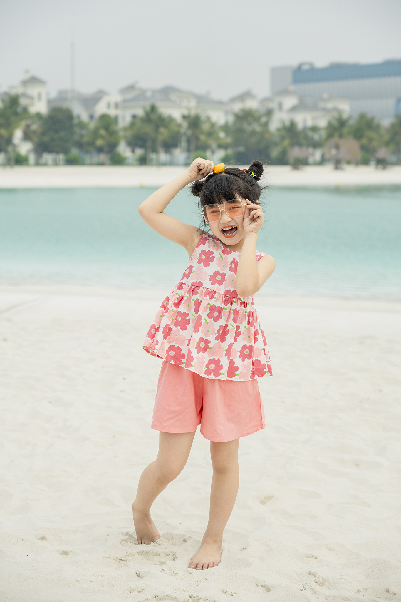 Set bé gái áo hoạ tiết buộc nơ sau_thumbnail_2