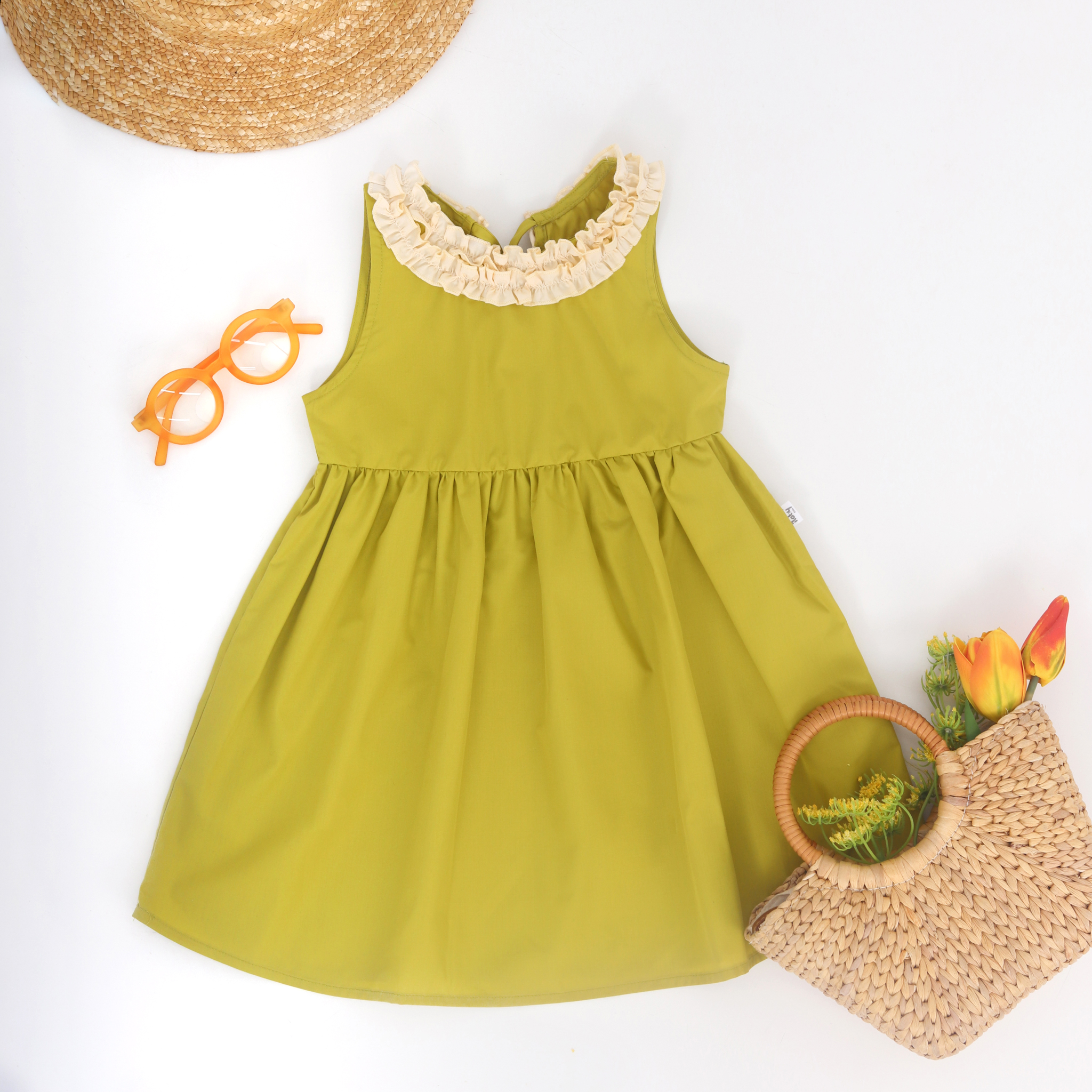 Váy cổ tròn phối bèo màu_thumbnail_1