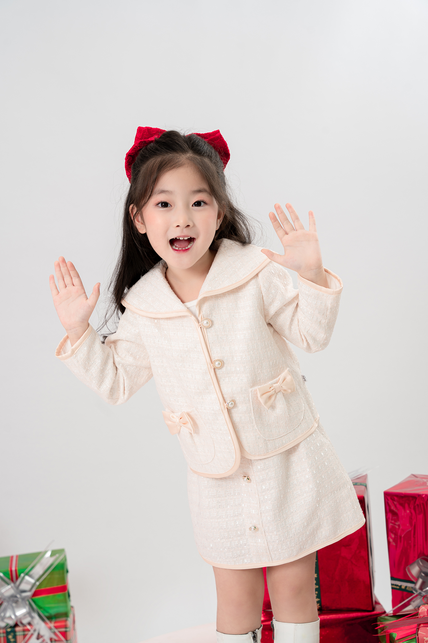 Áo khoác tweed túi phối nơ_thumbnail_1