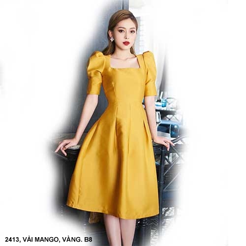 ĐẦM XÒE CỔ VUÔNG TAY LỞ - 2413