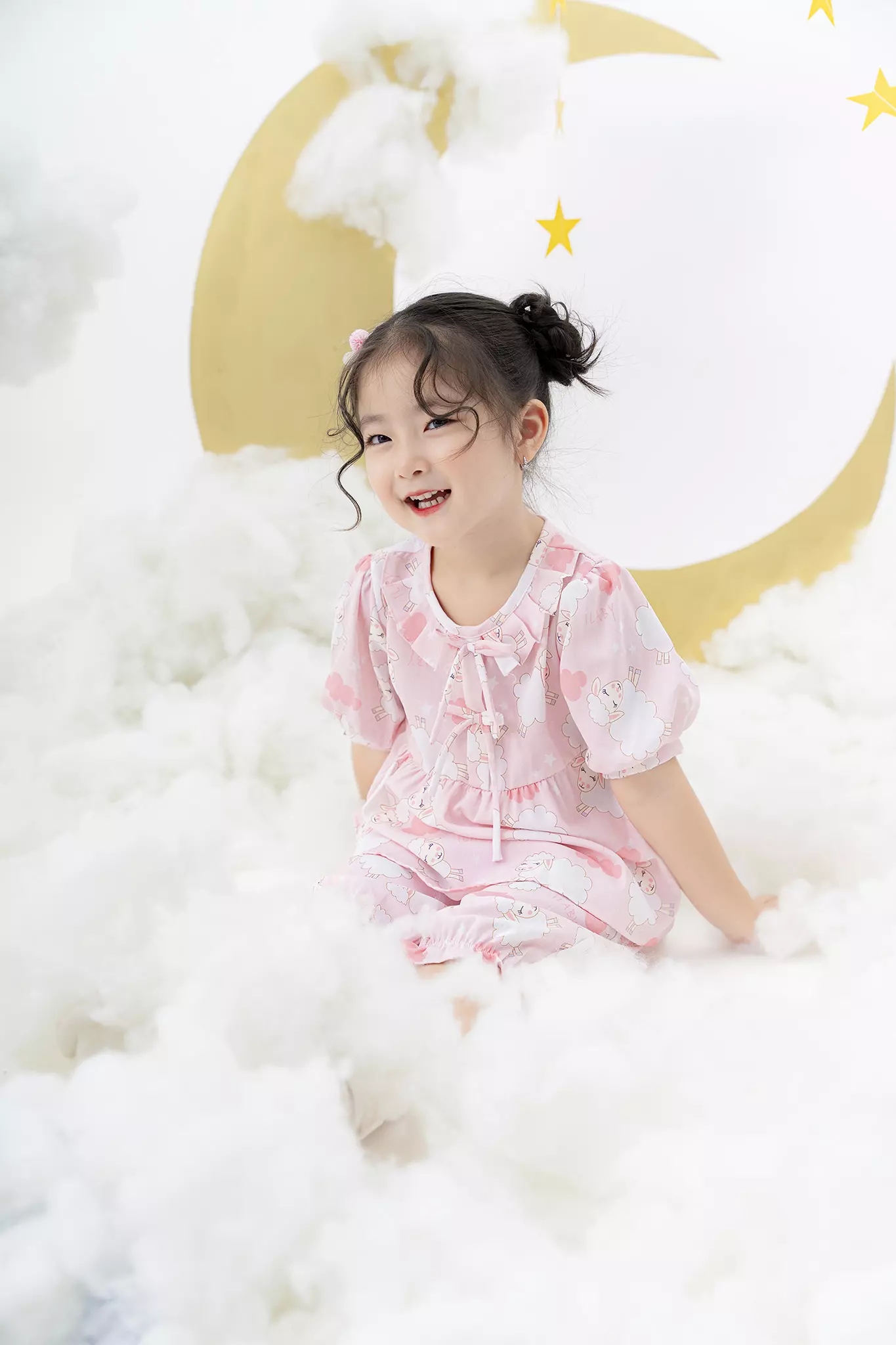 Pyjama lửng, cổ bèo 2 nơ