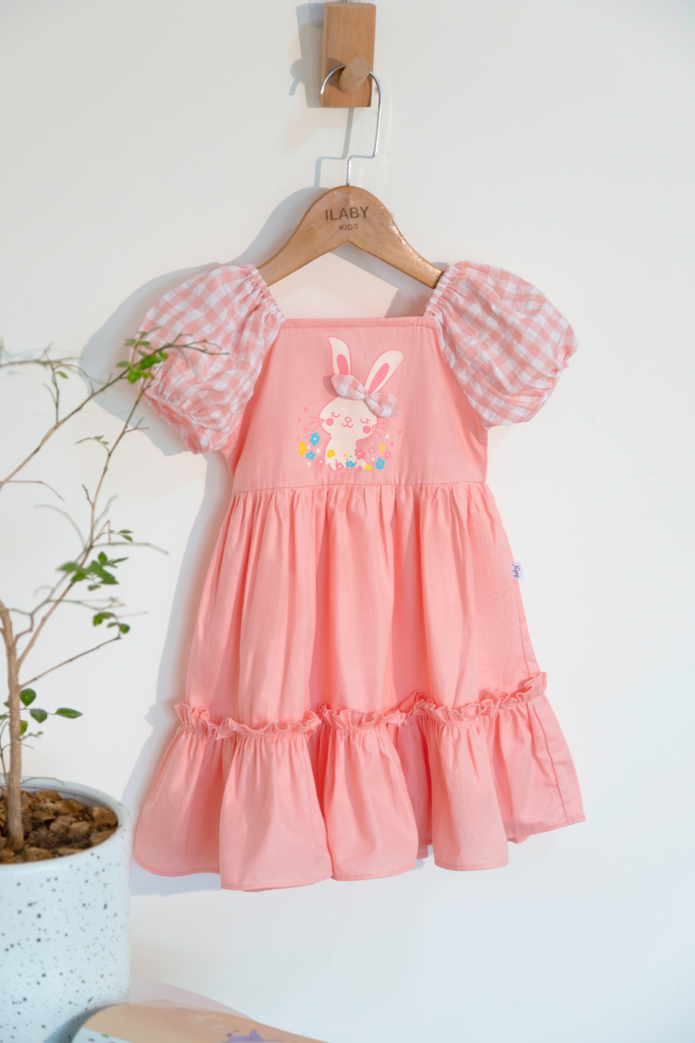 Váy cổ vuông phối tay kẻ_thumbnail_3