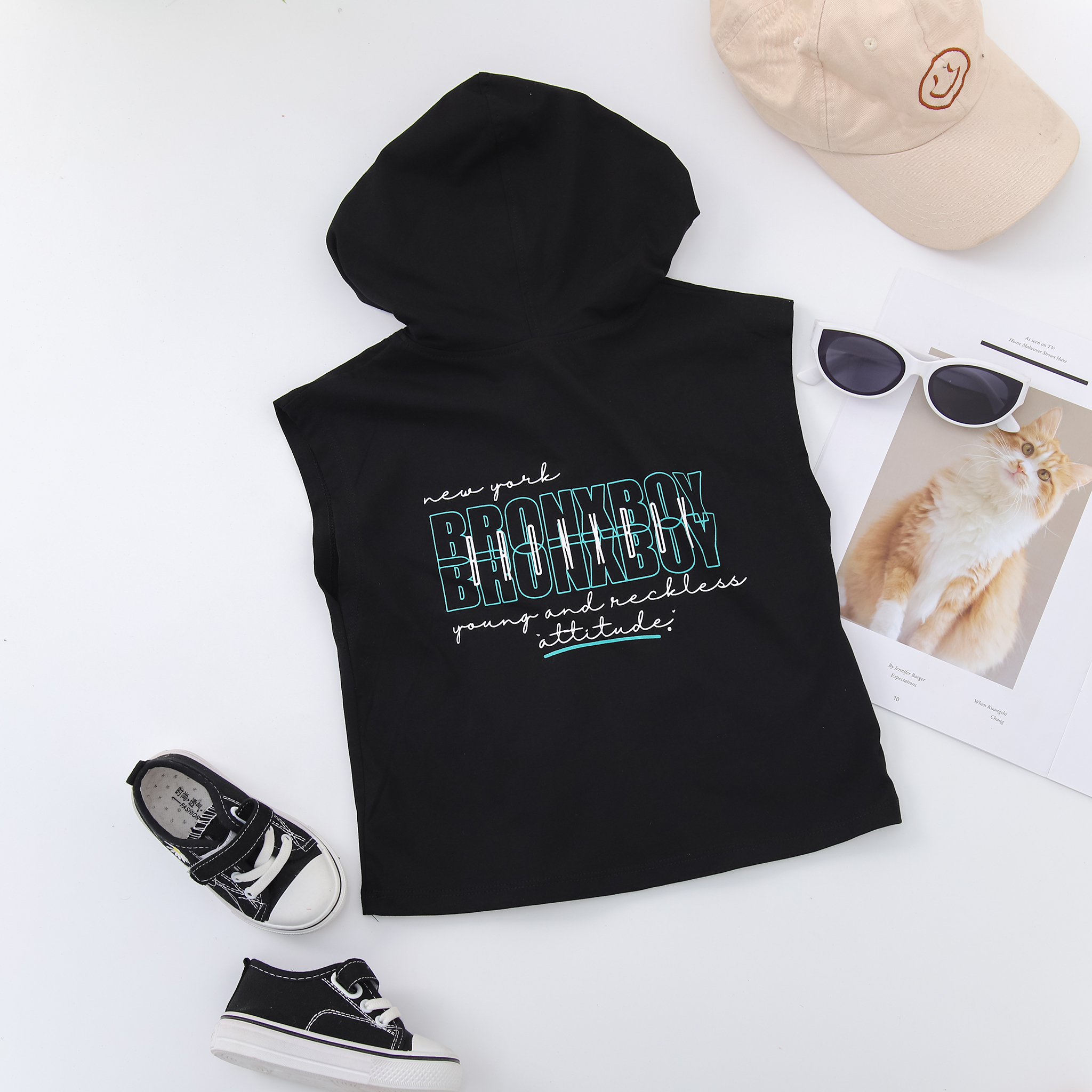 Áo ba lỗ hoodie in thân sau