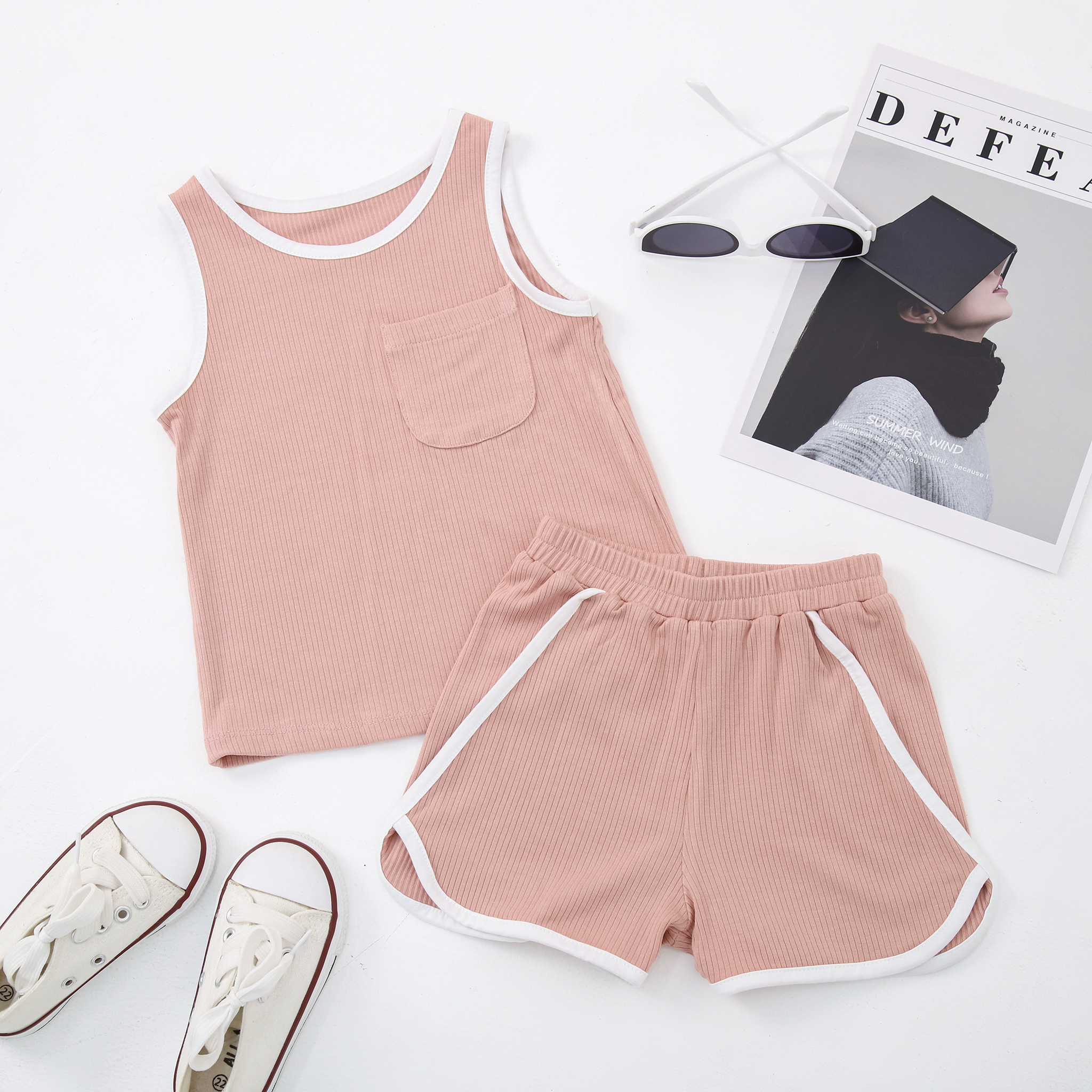 Bộ ba lỗ unisex phối viền