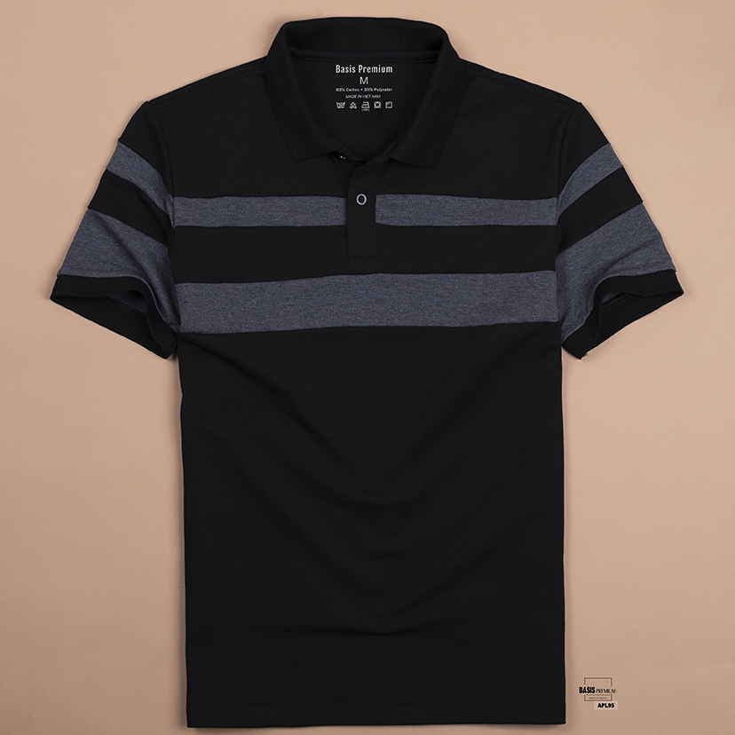 POLO COLLAR APL95 - ĐEN XÁM