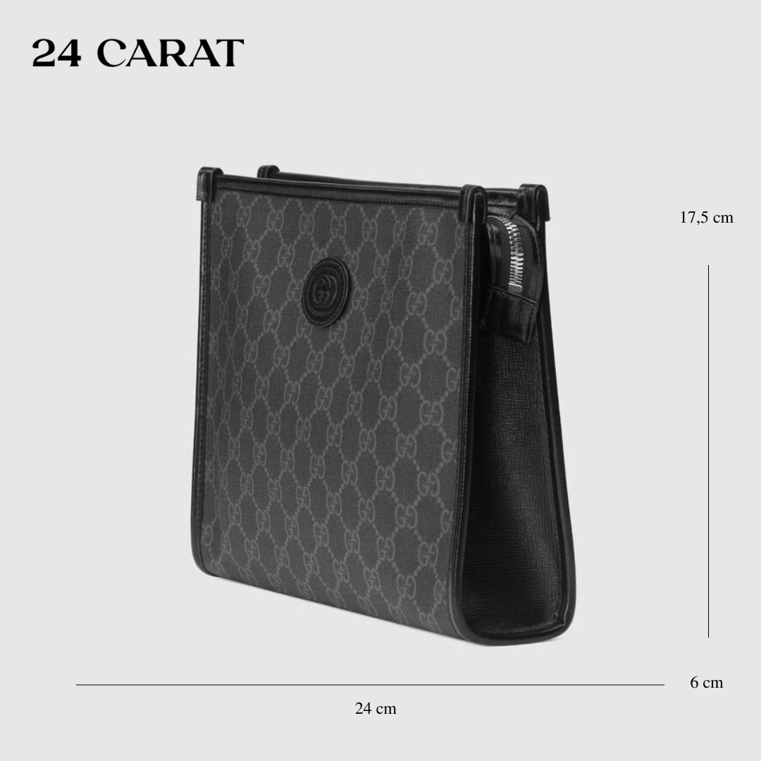 Ví cầm tay clutch nam Gucci Beauty Case With Interlocking G Black_thumbnail_0