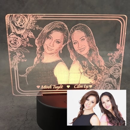 Đèn LED khắc theo yêu cầu - Mẫu chữ nhật 05