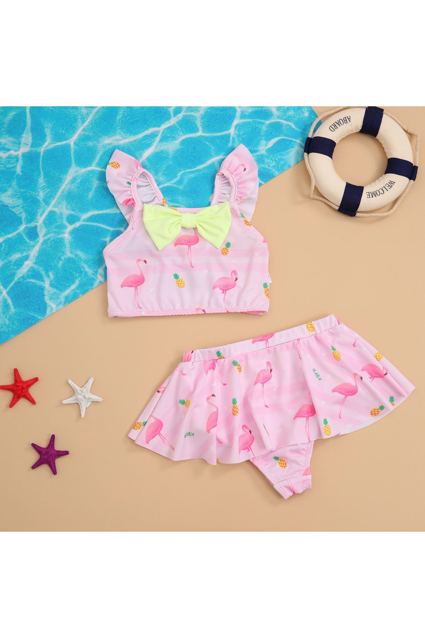 Bộ bơi áo ngắn croptop đính nơ_thumbnail_3