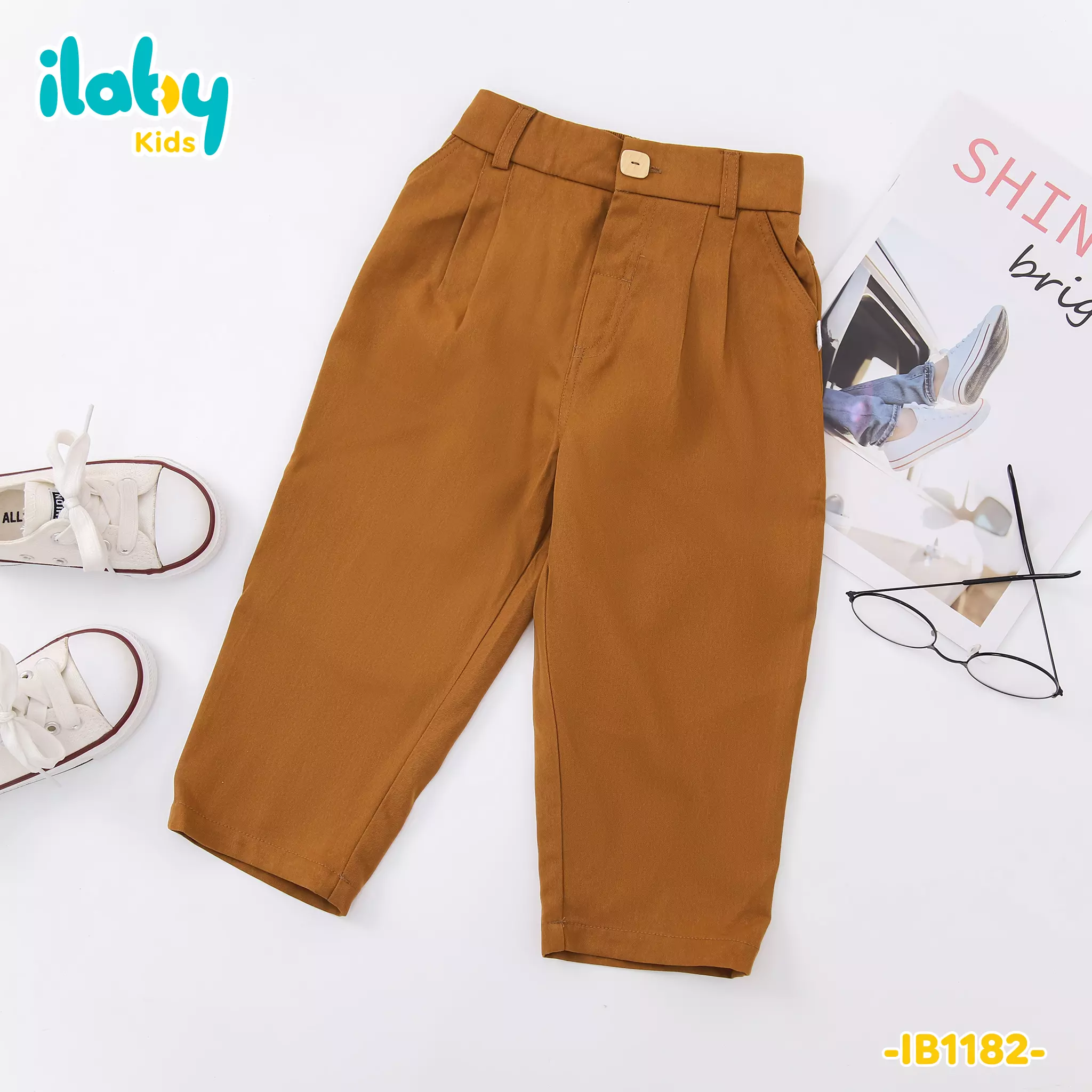 Quần đi học bé trai 2 ly lật