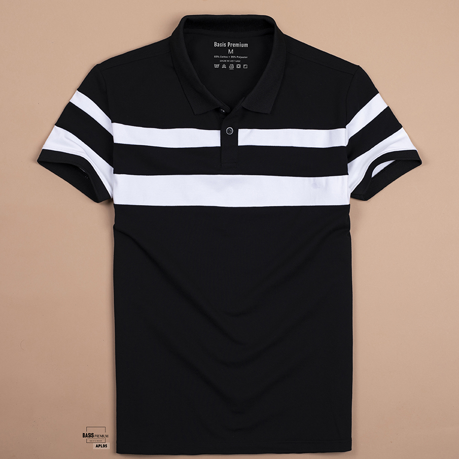 POLO COLLAR APL95 - ĐEN TRẮNG