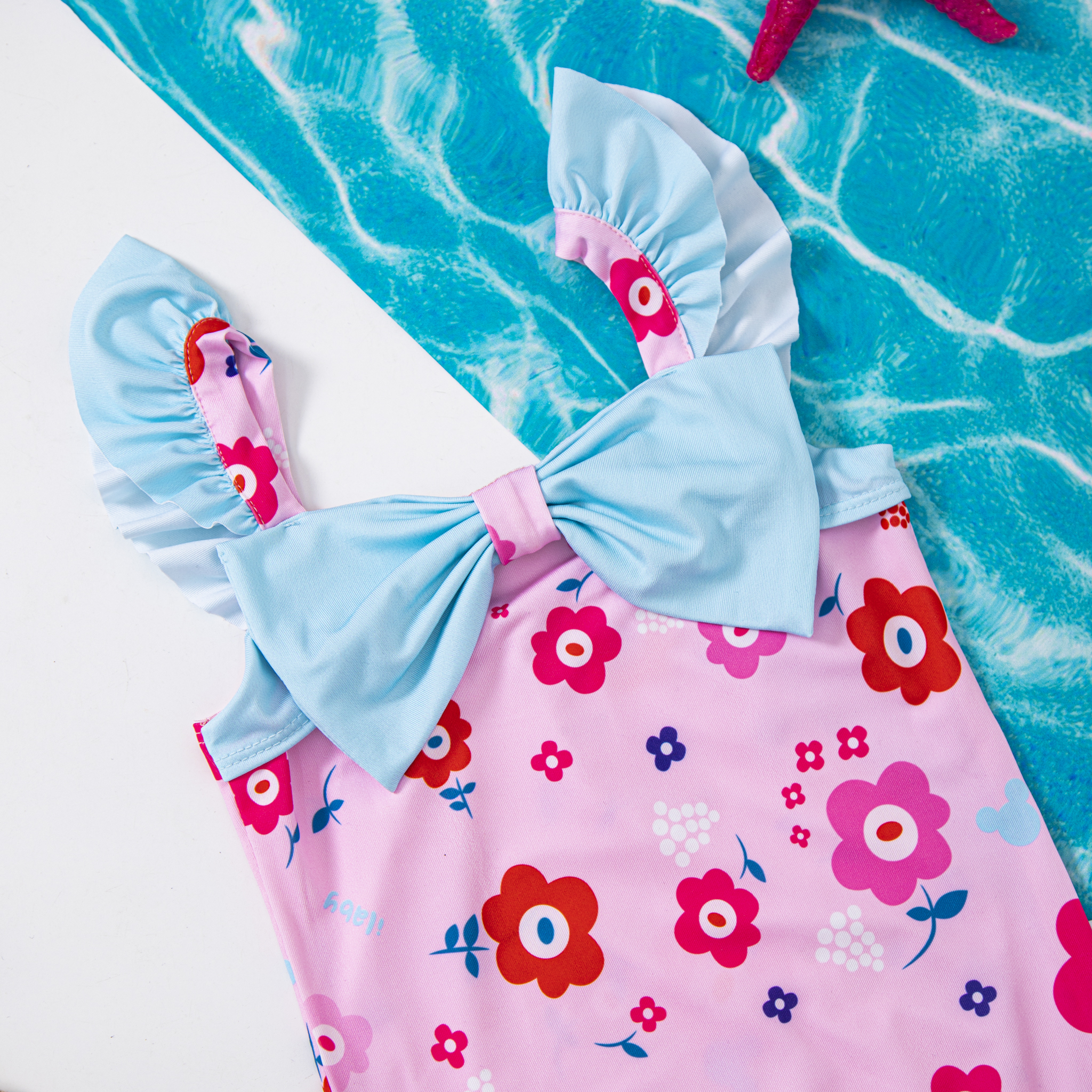 Bikini liền hoa tiết phối nơ ngực_thumbnail_6