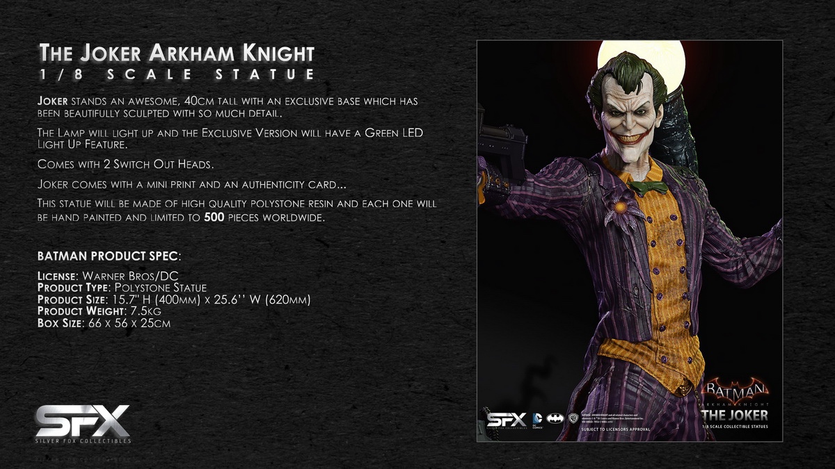 Joker Arkham Knight - Silver Fox Collectibles TOYz - Mô hình cao cấp