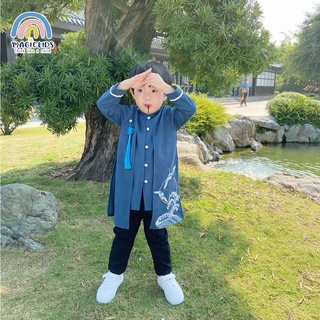 Áo dài Tết cho bé trai mẫu mới 2024 dáng cách tân cổ tàu thêu hạc size lớn từ 12-34kg Magickids Quần áo trẻ em AO21023_thumbnail_3