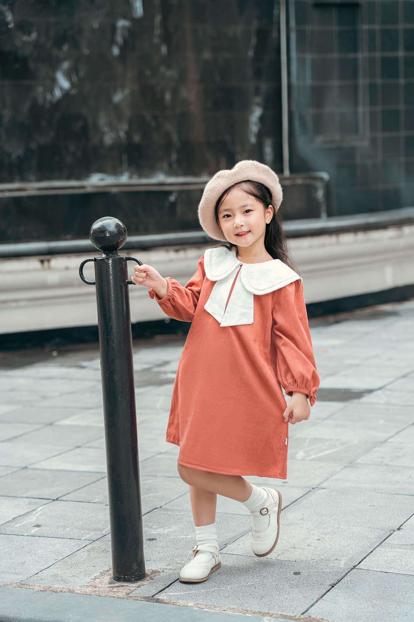 Váy nhung phối lá cổ nơ_thumbnail_2