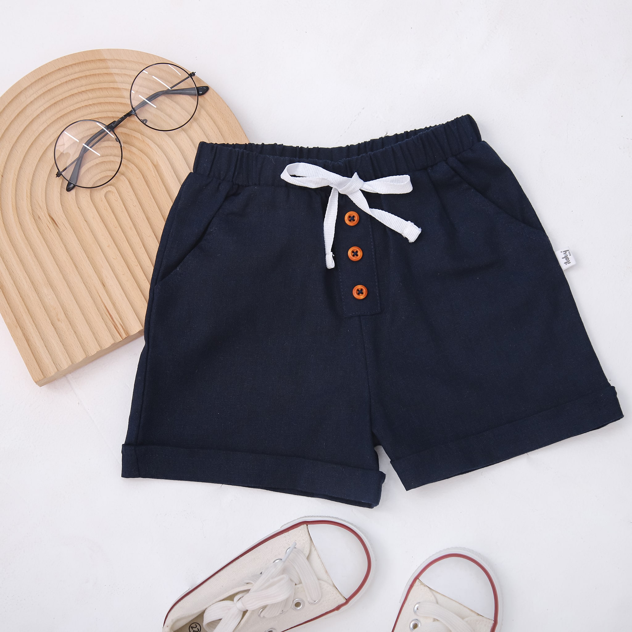 Quần linen ba cúc bé trai