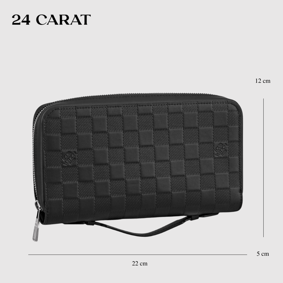 Ví dài séc clutch nam LV Zippy XL Onyx Damier Infini Leather Clutch