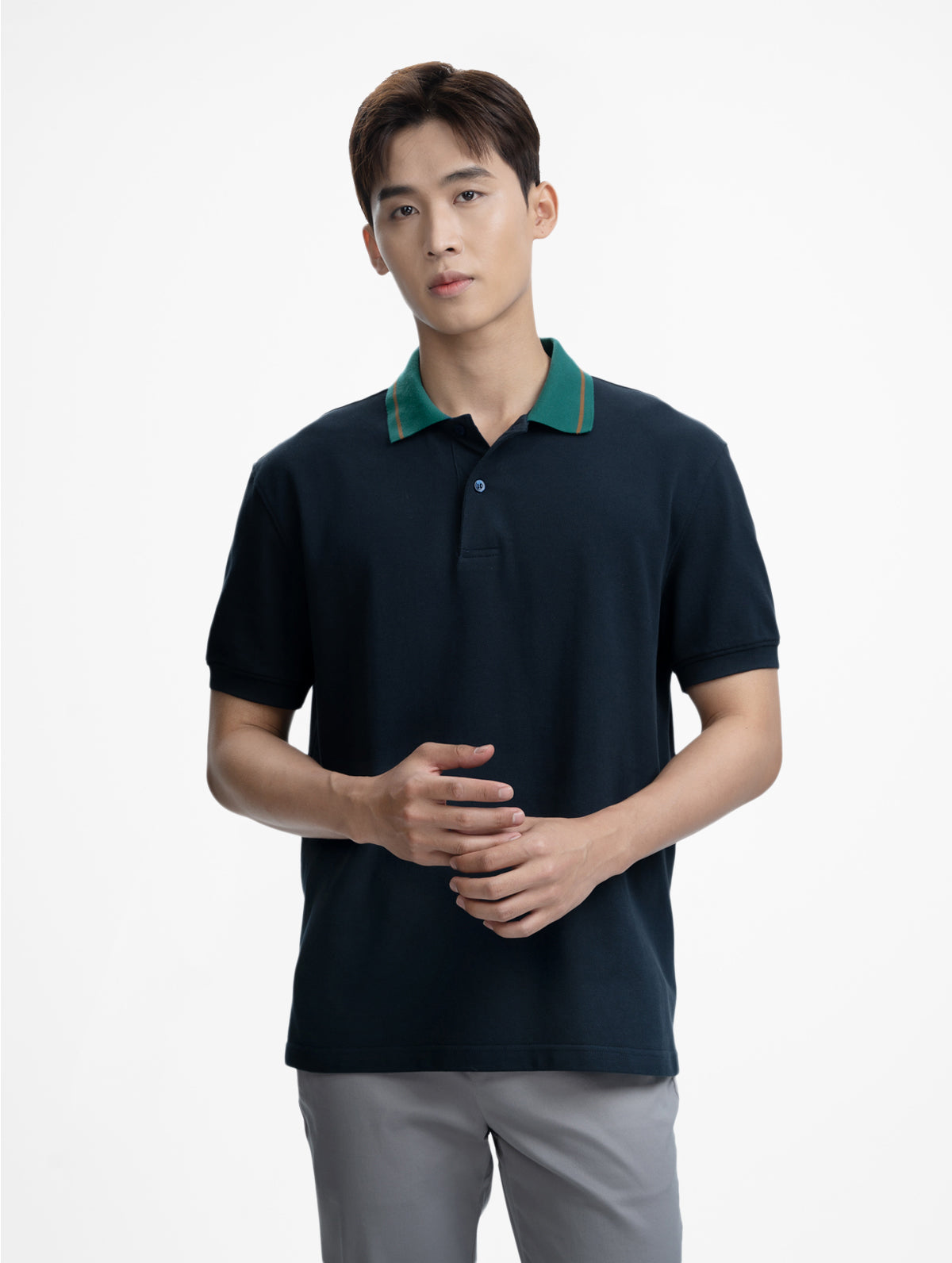 Áo Polo Nam Ugo Màu Navy vải Uni phom Regular Fit