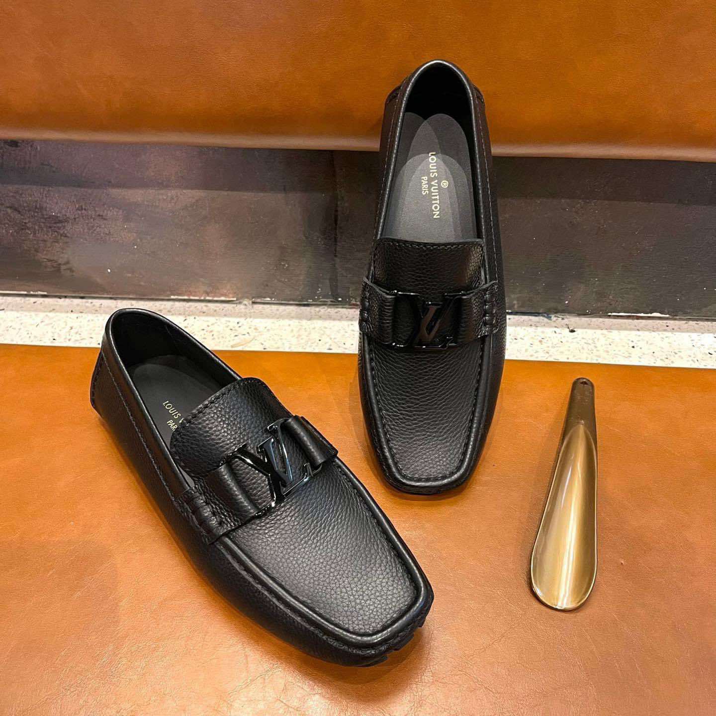 Giày lười Moca nam LV Monte Carlo Moccasin logo black_thumbnail_2