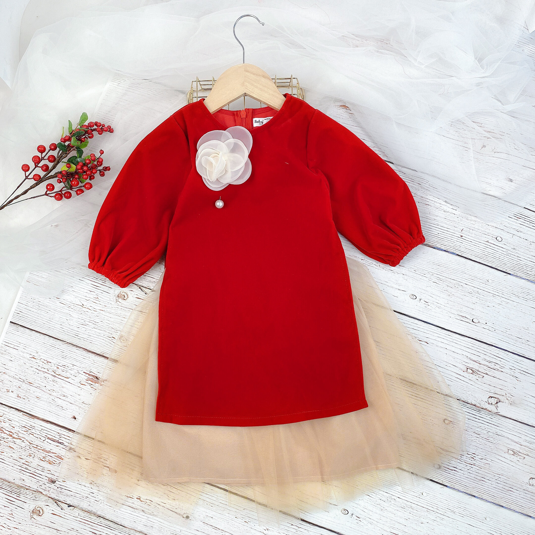 Váy nhung cài hoa kèm chân tutu_thumbnail_0