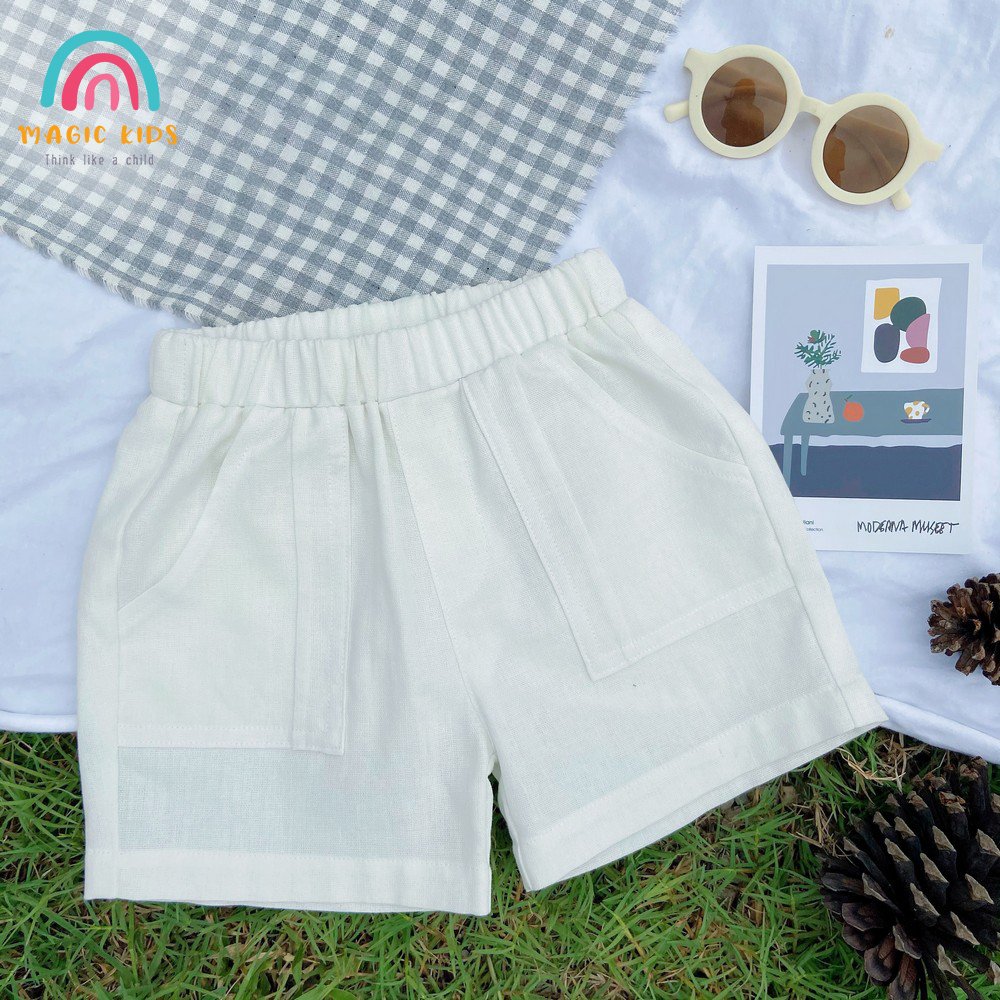Quần đùi linen túi ốp - QĐ21008