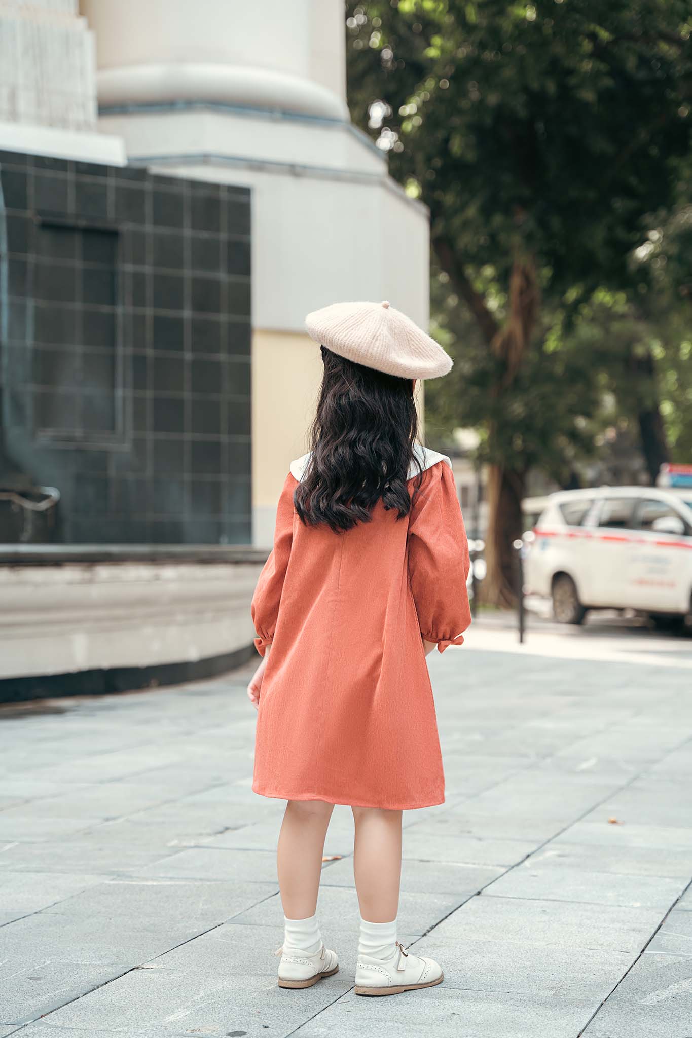 Váy nhung phối lá cổ nơ_thumbnail_1