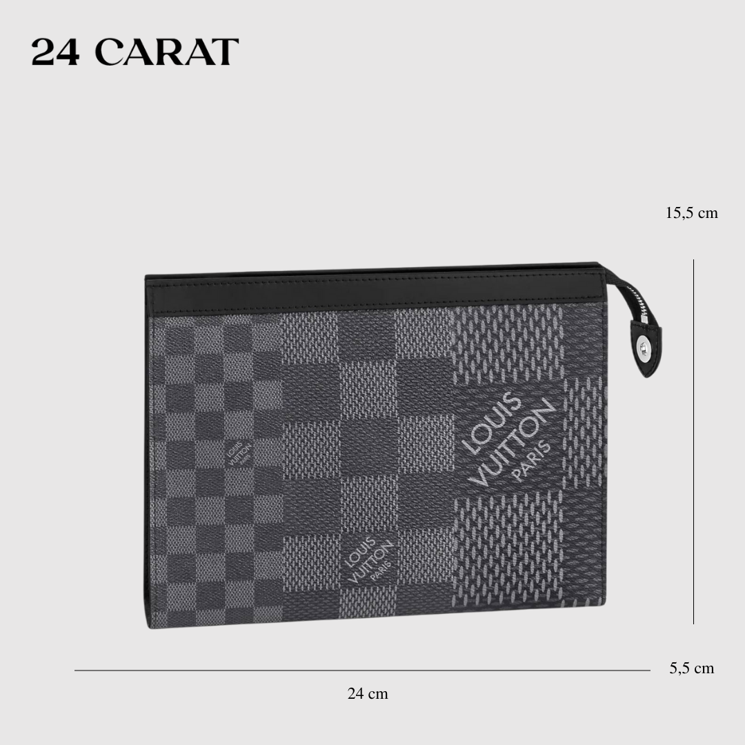 Ví cầm tay clutch nam LV POCHETTE VOYAGE DAMIER GRAPHITE CANVAS